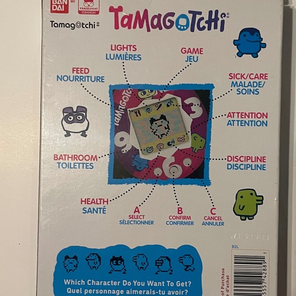 Tamagotchi Gen 1 The Original Virtual Reality Pet - Purple Pink Clock Shell - Picture 2 of 2